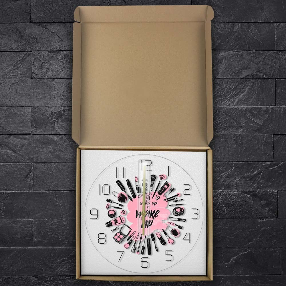 LED Light Transparent Beauty Salon Decoration Wall Clock
