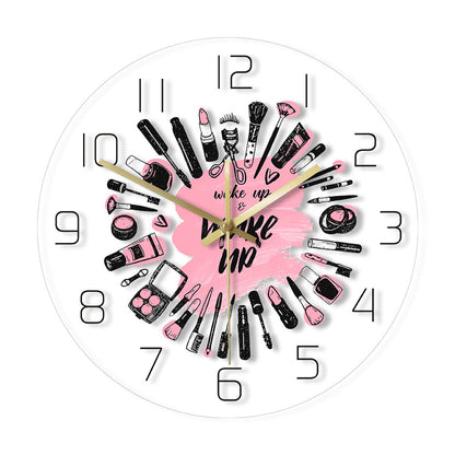 LED Light Transparent Beauty Salon Decoration Wall Clock