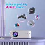 Salange P62 Mini Projector Android 4500 Lumens, 1920*1080P Supported Miracast Home Theater LED USB Video Beamer For Mobile Phone