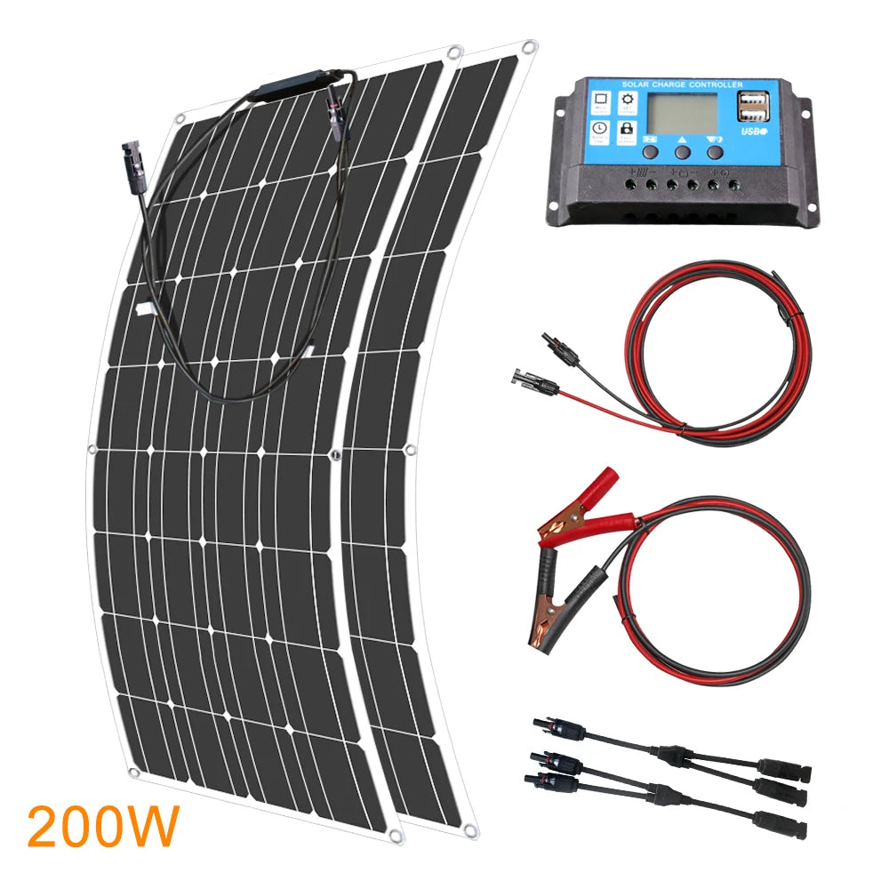 12V Flexible Solar Panel 600W 100W 200W 300W 400W 500W Bendable Waterproof Monocrystalline Best Solar Panel China for RV Boat