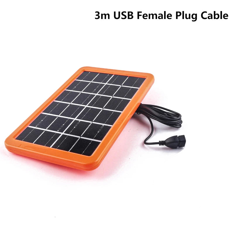 3W Portable Solar Panel With USB Charge For Phone Charging Outdoor Hiking Camping Home Mobile Power Supply Bank 6V Solar Plate