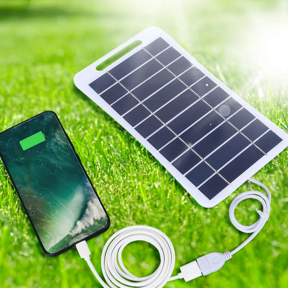 5W 5V Solar Panel Charger Portable Mobile Phone Charging Panel Battery Charger With 50cm/1.6ft Cable For Outdoor Camping Fishing