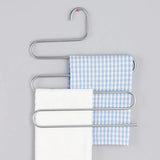 Multilayer Stainless Steel Clothes Hangers S Shape Pants Storage Hangers Clothes Storage Rack Household Storage Cloth Hanger