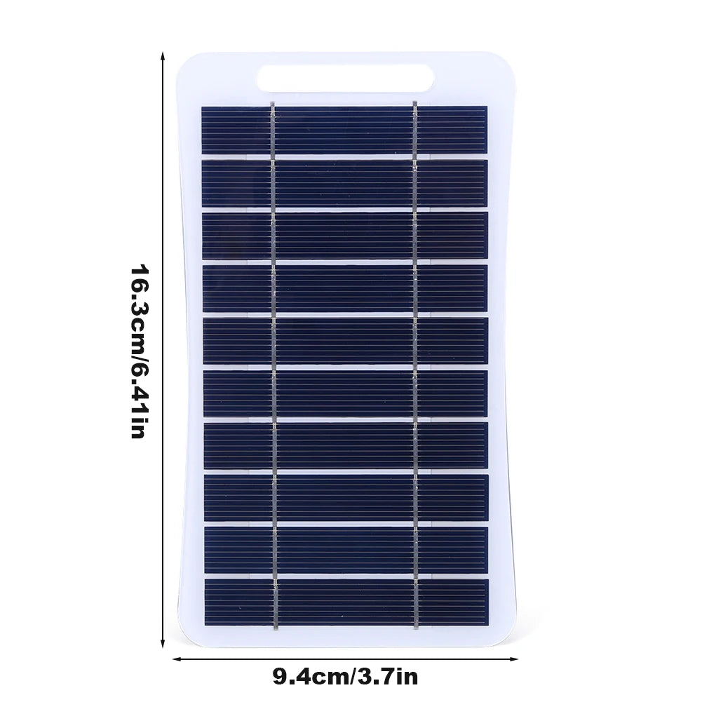 5W 5V Solar Panel Charger Portable Mobile Phone Charging Panel Battery Charger With 50cm/1.6ft Cable For Outdoor Camping Fishing