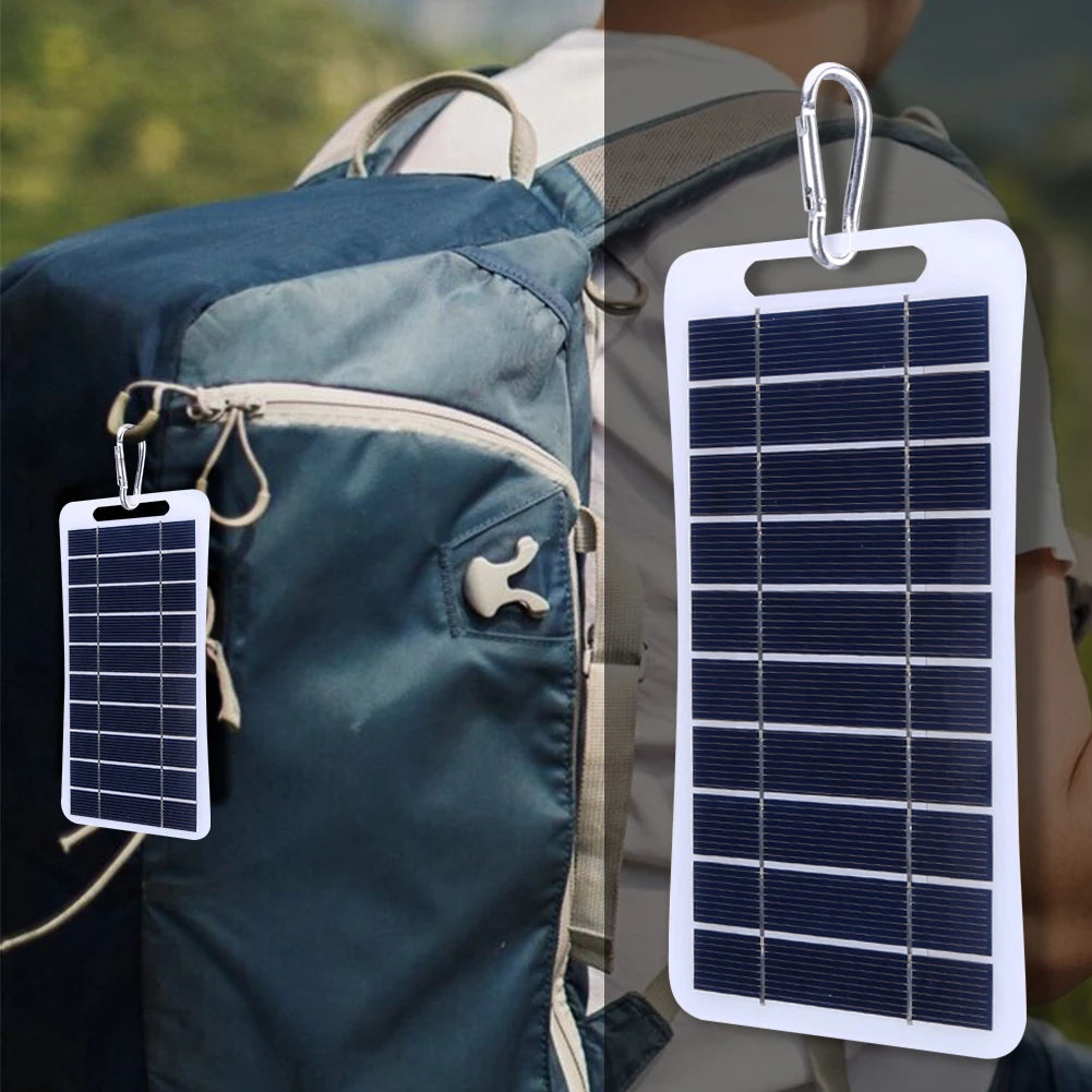 5W 5V Solar Panel Charger Portable Mobile Phone Charging Panel Battery Charger With 50cm/1.6ft Cable For Outdoor Camping Fishing