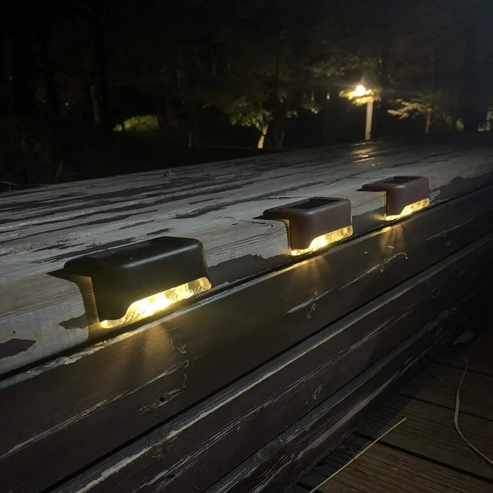 4/12 Pack Deck Lights Solar Powered, Solar Step Lights Outdoor Waterproof Led, Step Lights Solar Powered Used For Deck Stairs