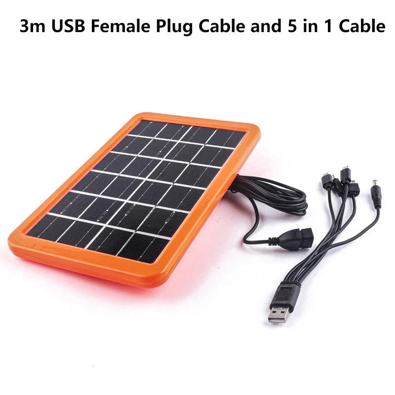 3W Portable Solar Panel With USB Charge For Phone Charging Outdoor Hiking Camping Home Mobile Power Supply Bank 6V Solar Plate