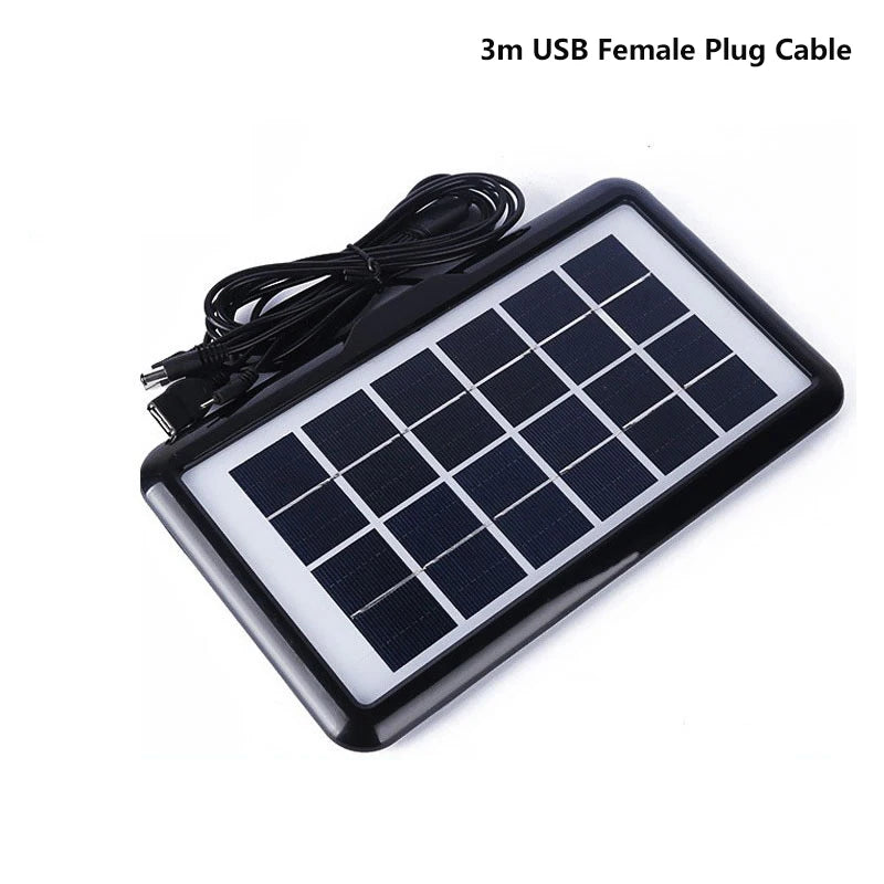 3W Portable Solar Panel With USB Charge For Phone Charging Outdoor Hiking Camping Home Mobile Power Supply Bank 6V Solar Plate