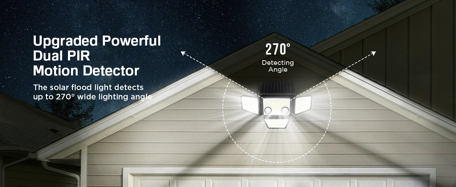 2 Pack Outdoor Solar Lights - IP65 Waterproof, 3000LM 188 LED Motion Sensor Light Solar Light for Backyard, Patio, Porch