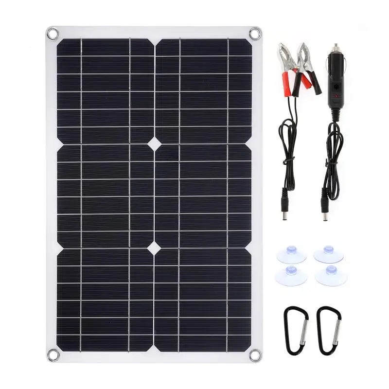 100W 18V Solar Panel Dual USB Solar Cell 30A Solar Charge Controller Power Bank for Mobile Phone MP3 Camping Hiking Outdoor