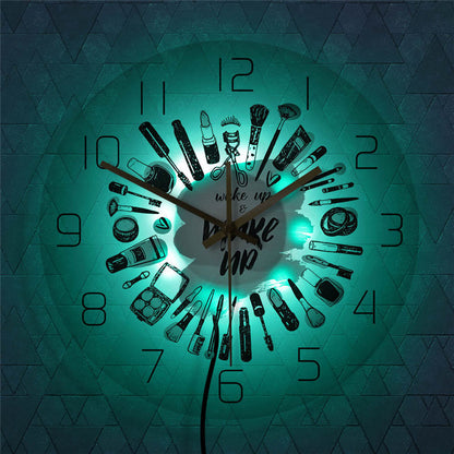 LED Light Transparent Beauty Salon Decoration Wall Clock